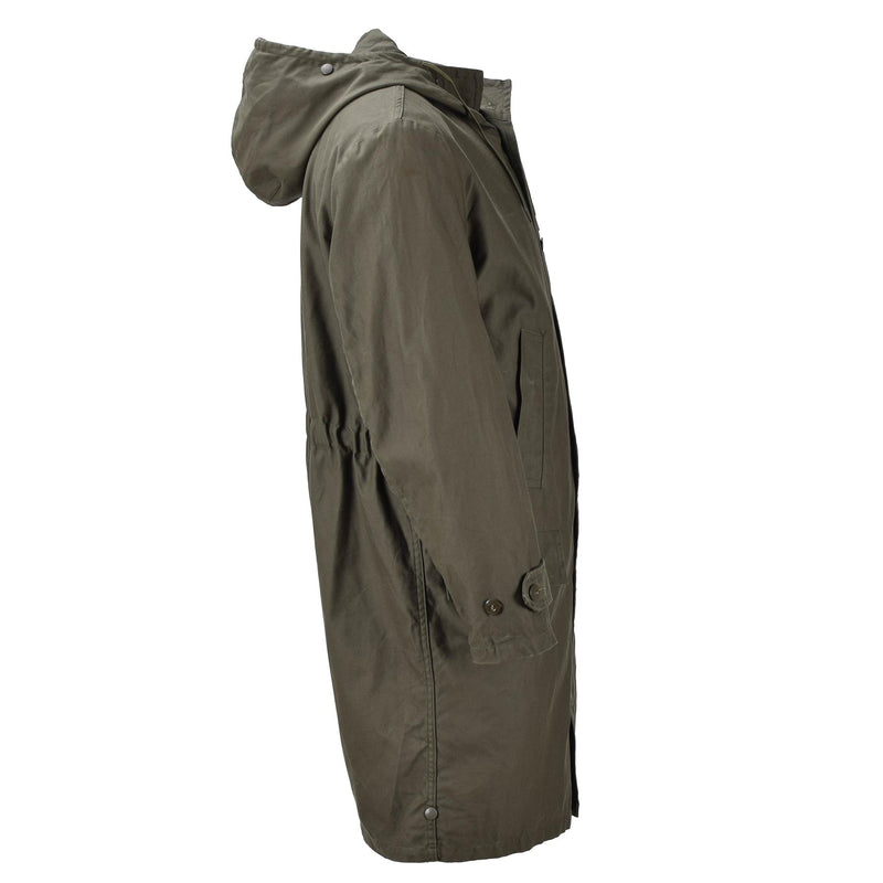 Veste parka longue militaire allemande originale manteau de campagne à capuche olive armée extérieure