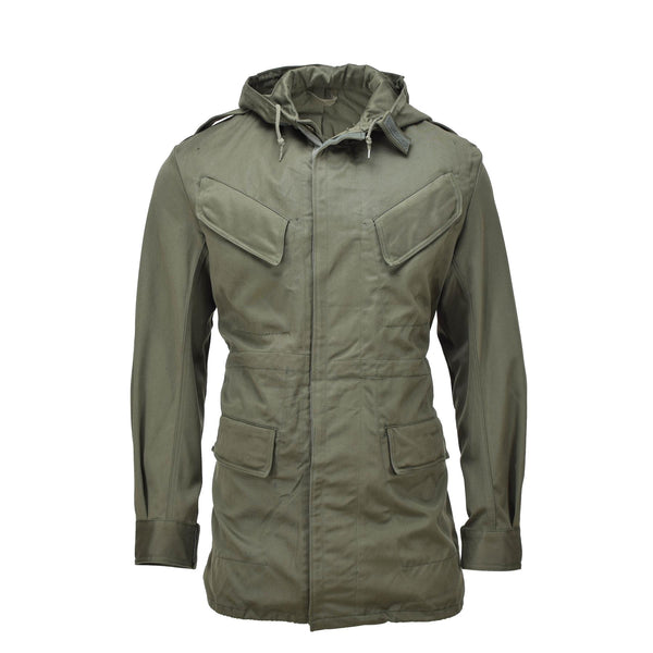 Véritable veste militaire belge olive field troupes BDU parka à capuche vintage NEUF