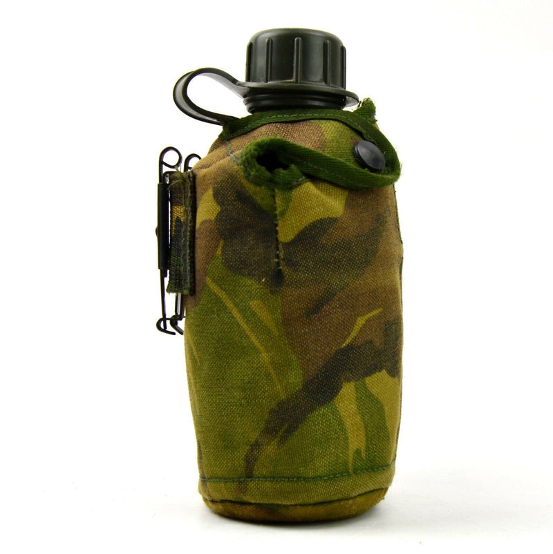 Gourde originale de l'armée néerlandaise avec tasse et couvercle Alice clips