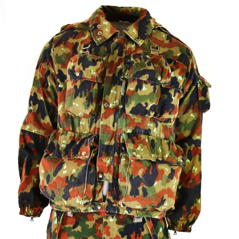 Véritable veste de l'armée suisse M70 Alpenflage Camo sniper combat parka à capuche