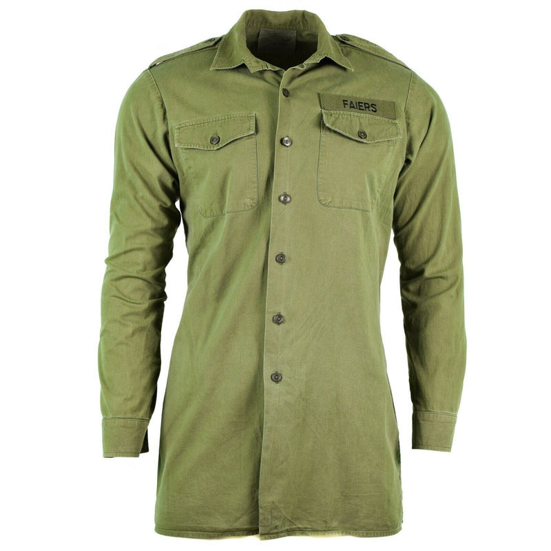 Chemise de l'armée britannique originale OD Green Military service manches longues BDU