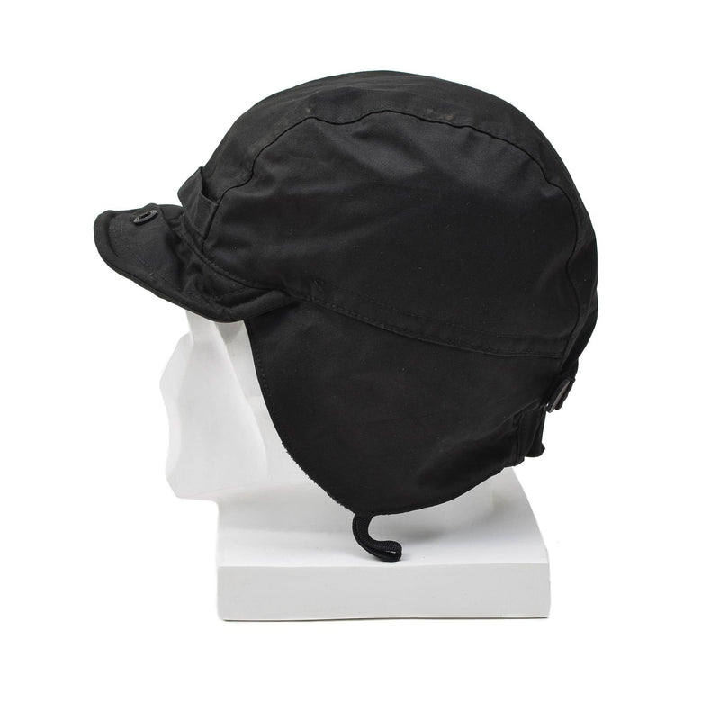 Chapeau de parachutiste néerlandais original, casquette de ranger, cache-oreilles, bord coupe-vent, surplus noir