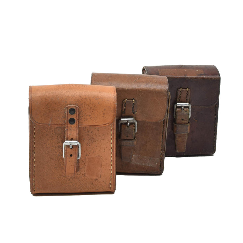 Pochette de ceinture en cuir rigide militaire suédoise d'origine, sac de chargeur universel vintage
