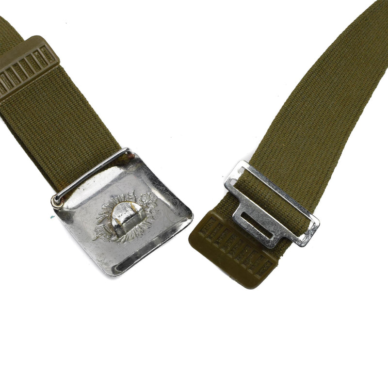 Ceinture authentique de l'armée espagnole vintage en toile avec boucle en métal, ceinture formelle, édition militaire