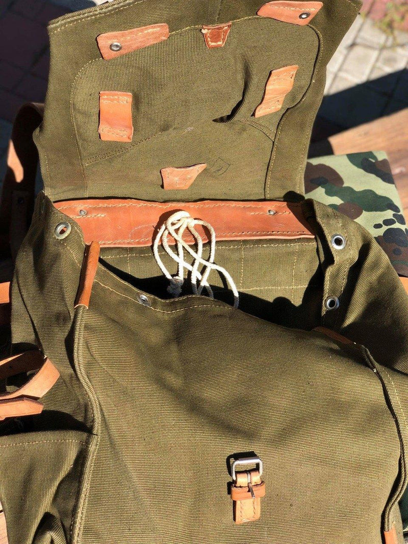 Véritable sac à dos de l'armée roumaine, surplus militaire, bandoulière en toile OD