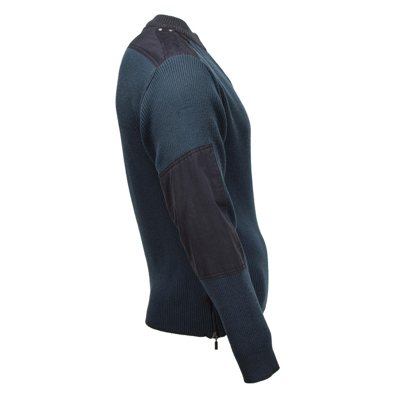 Pull bleu chaud à fermeture éclair d'origine militaire néerlandaise