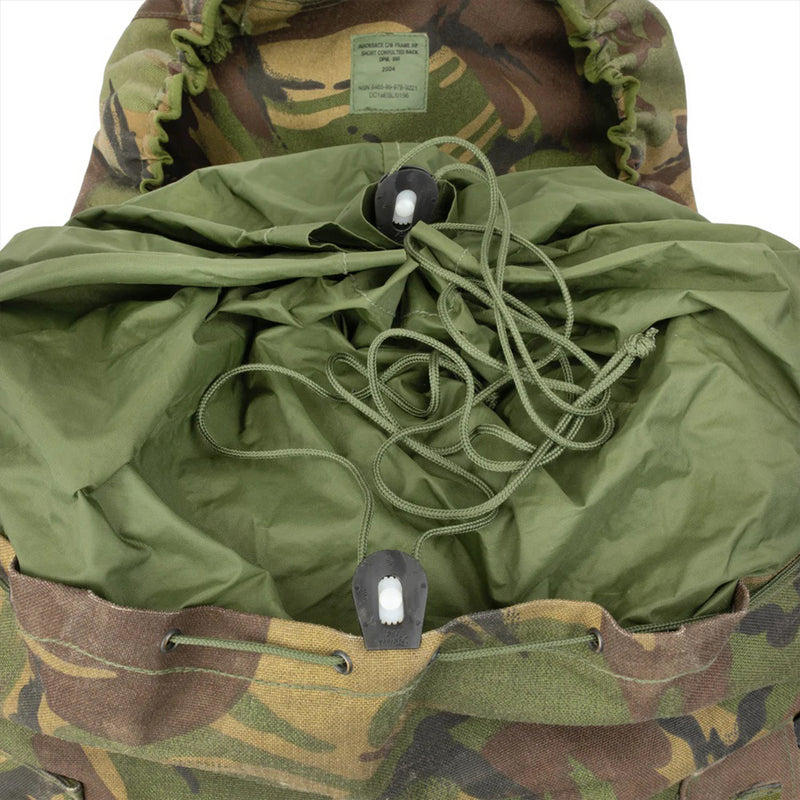 Sac à dos tactique militaire britannique original camouflage boisé 90 litres poches latérales