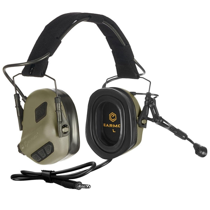 EARMOR M32 Plus Casque de protection auditive électronique Tactique Olive - GoMilitar