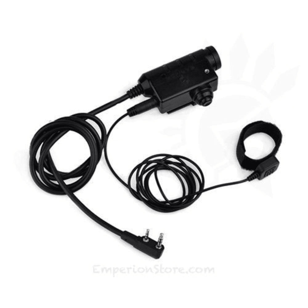 Earmor M52 PTT adaptateur Midland 2 broches filaire casque tactique câble noir