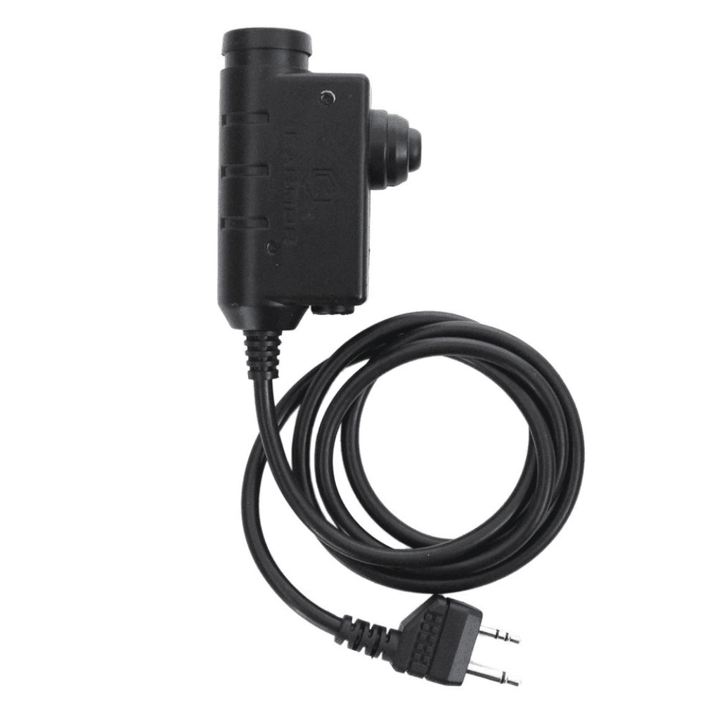 Earmor M52 PTT adaptateur Midland 2 broches filaire casque tactique câble noir