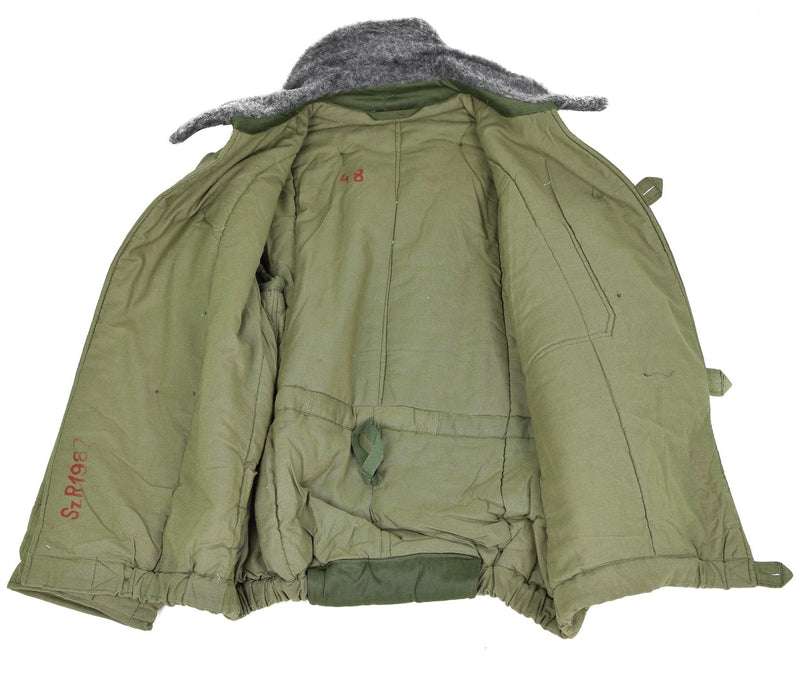 Véritable veste matelassée de l'armée hongroise M65 col en fourrure Parka chaude d'hiver NEUF