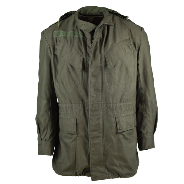 Véritable veste de campagne de l'armée belge M64 parka militaire imperméable en coton Olive NEUF