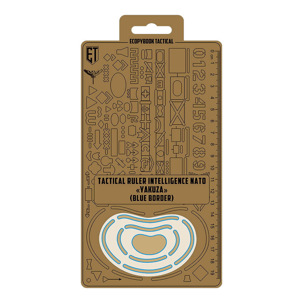 Ecopybook Règle de Scout Tactique Outil de Carte Militaire OTAN UA Bordure Bleue