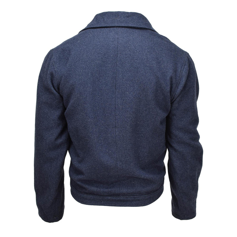 Veste vintage ike originale de l'armée italienne en laine, chemisier, robe, uniforme, bleu