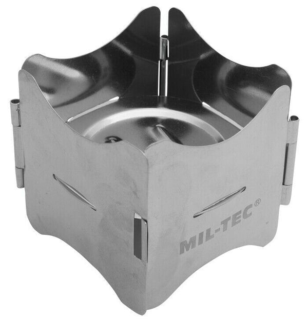 Support de cuisine de camping Réchaud pliable en acier inoxydable avec pochette Compact et léger