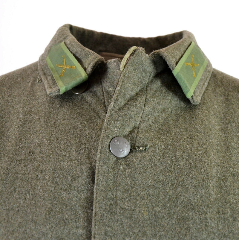 Véritable veste d'uniforme en laine de l'armée suédoise vintage de la Seconde Guerre mondiale M39 gris militaire des années 1940