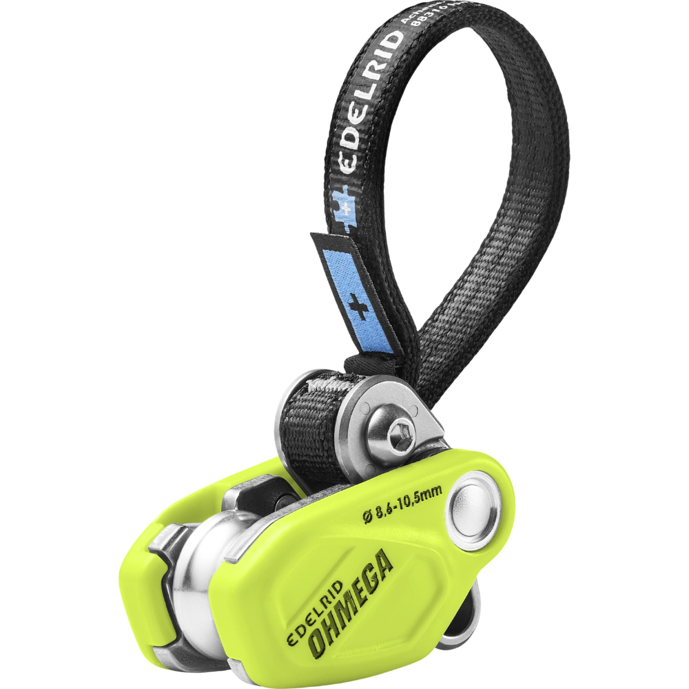 Edelrid Ohmega Assistant de freinage d'escalade avec poulie, corde de 8,6 à 10,5 mm Oasis