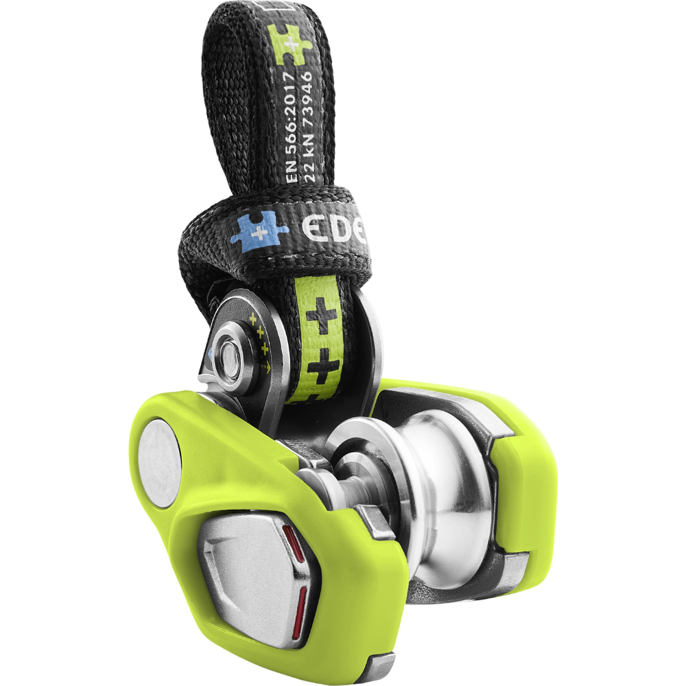 Edelrid Ohmega Assistant de freinage d'escalade avec poulie, corde de 8,6 à 10,5 mm Oasis