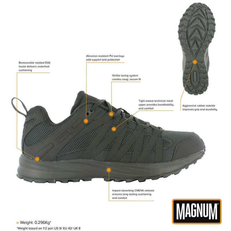 Chaussures de course unisexes Magnum Storm Trail Lite, baskets tactiques confortables pour le trekking