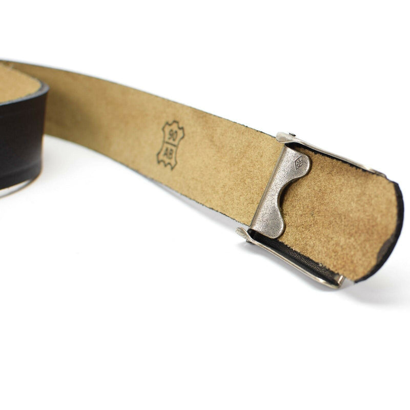 Véritable ceinture en cuir véritable noir de l'armée allemande, pantalon militaire BW