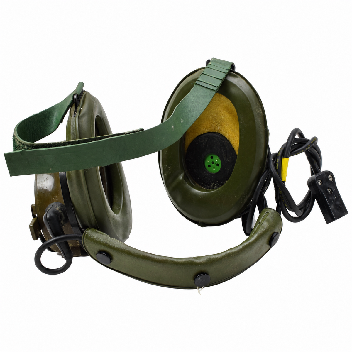 Casque de communication d'aviation Amplivox militaire britannique original, ensemble vintage
