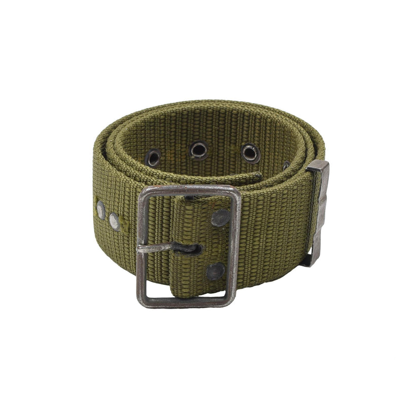 Ceinture militaire tchèque originale en toile avec boucle tactique en épine d'olive, surplus de l'armée CZ