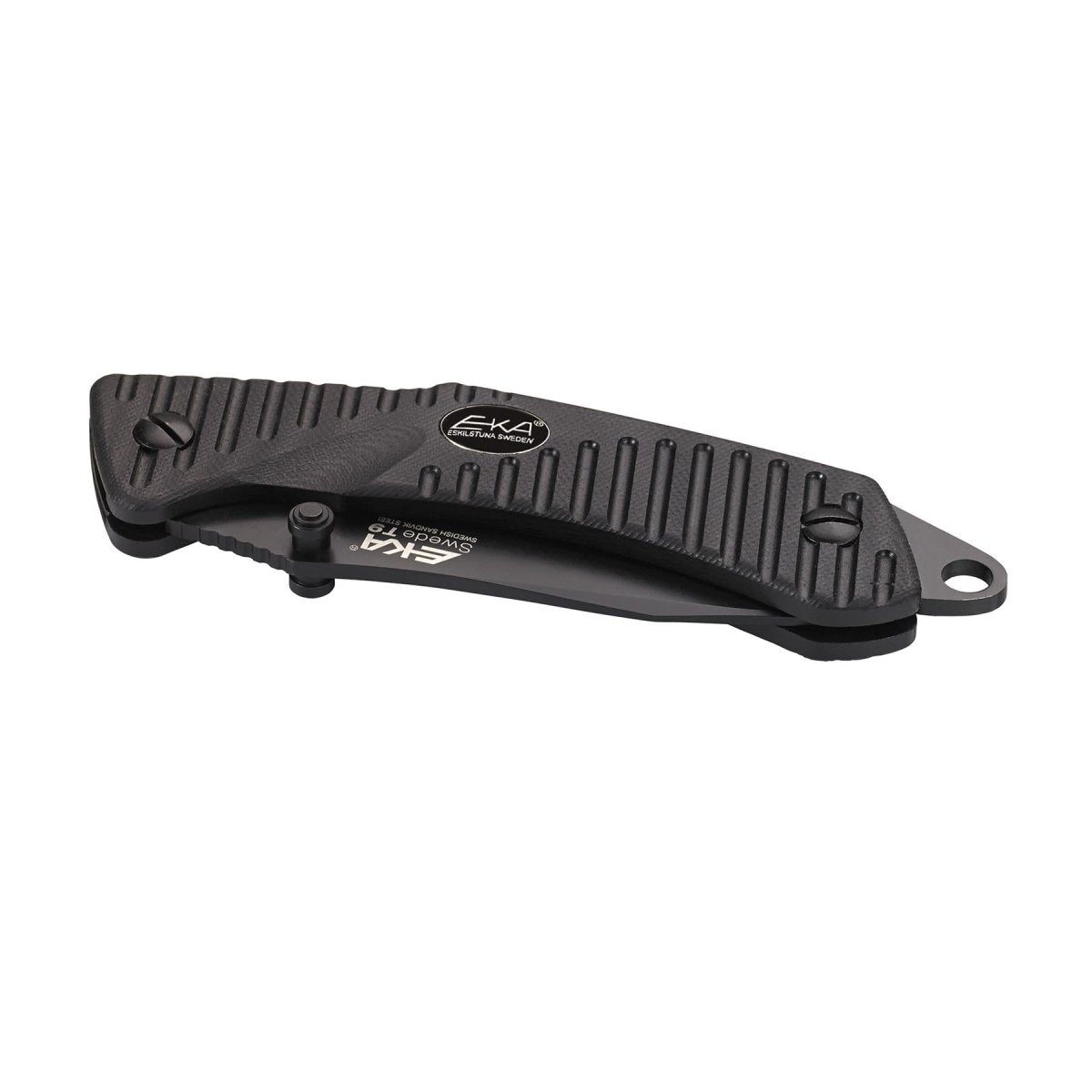 EKA Brand Swede 9 couteau pliant 57 HRC 12C27 allume-feu en acier manche noir