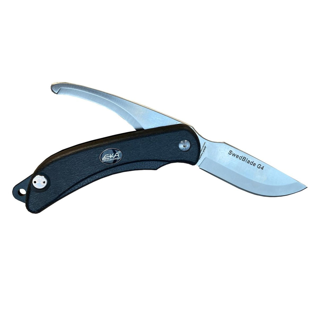 Couteau suédois EKA SwedBlade Black à deux lames, outil extrêmement tranchant en acier inoxydable