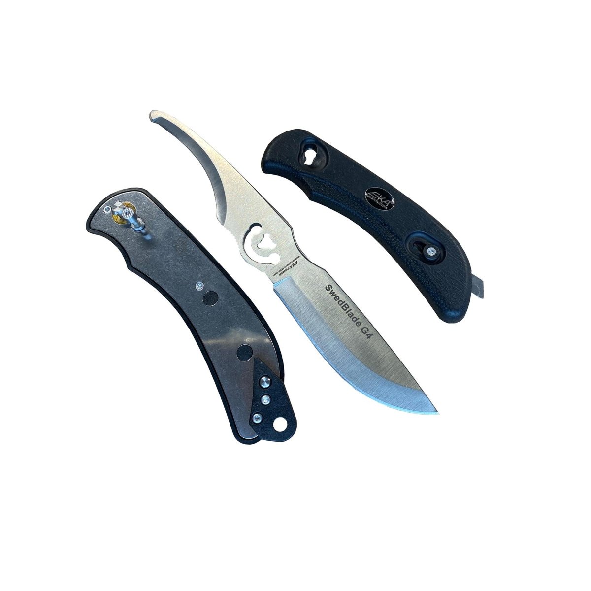 Couteau suédois EKA SwedBlade Black à deux lames, outil extrêmement tranchant en acier inoxydable