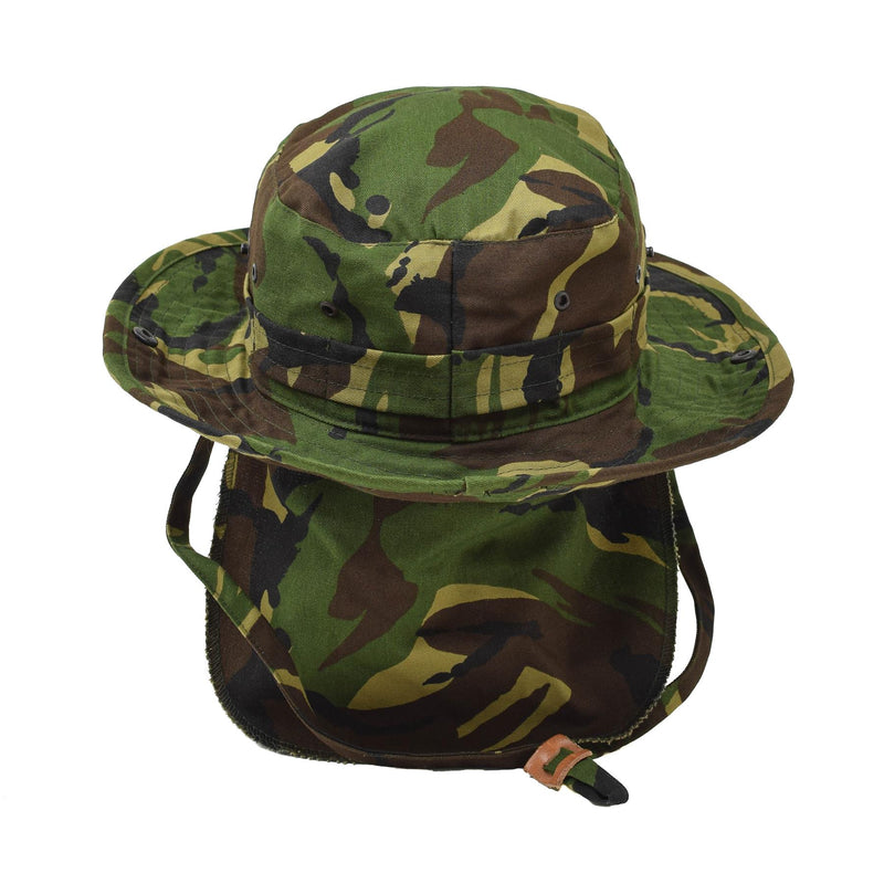 Véritable chapeau de boonie militaire néerlandais DPM camouflage Panama chapeau à rabat de cou à large bord NEUF