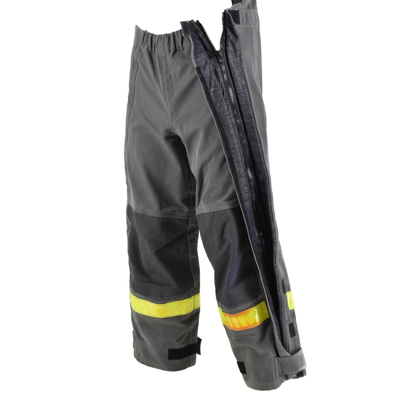 Pantalon de protection allemand gris authentique, salopette et bretelles en aramide résistant à la chaleur