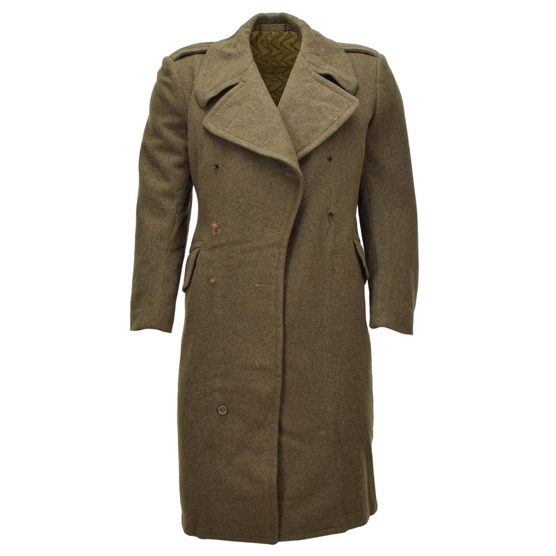 Manteau en laine original de l’armée canadienne, surplus militaire vintage vert olive