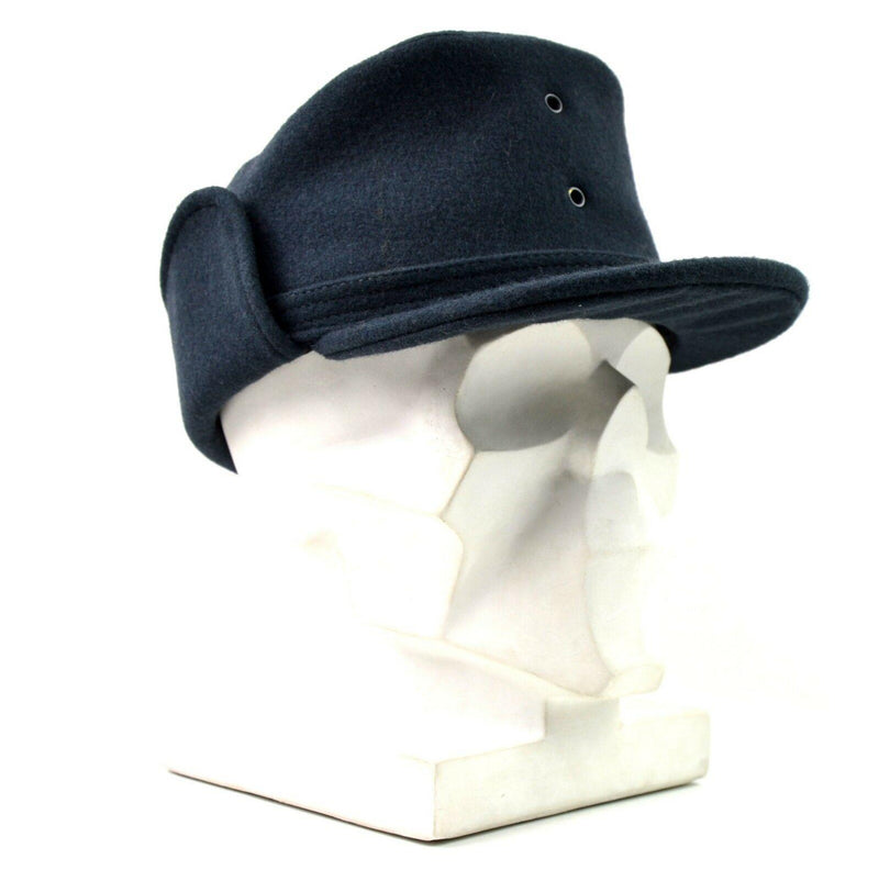 Chapeau d'hiver en laine de l'armée suédoise d'origine. Casquette d'hiver bleue suédoise NEUF