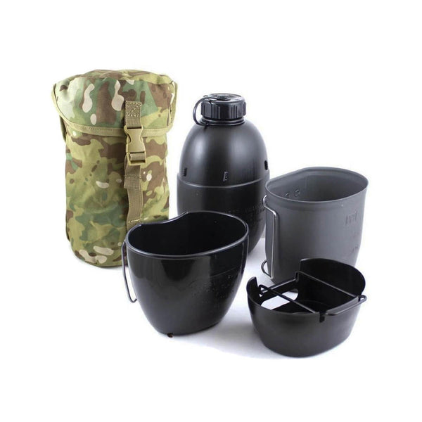 Réchaud en aluminium pour système de cuisson multicombustibles BCB, gourde OTAN, pochette multicam