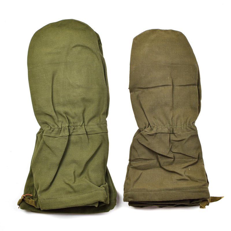 Véritables mitaines de l'armée française gants en coton Olive OD vêtements de travail durables militaires NEUF