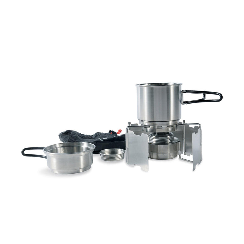 Ensemble de réchaud à alcool Tatonka Kit de cuisine d'extérieur Support de casserole en acier inoxydable