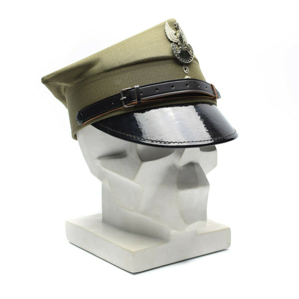 Véritable casquette militaire polonaise à visière pour officier de l'armée polonaise Olive NEUF