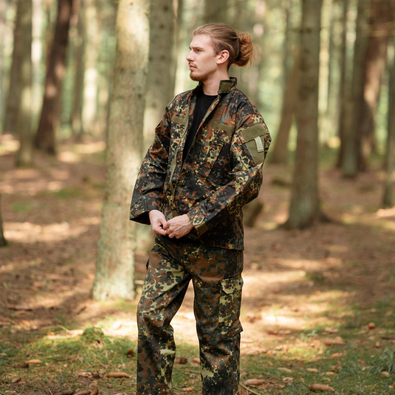Veste de style militaire américain de marque MFH, uniforme de terrain, camouflage flecktarn, ripstop, NEUF