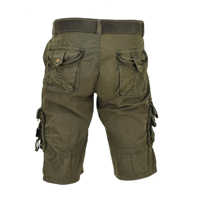 Short de combat militaire prélavé de style vintage en olive de marque Mil-Tec Allemagne
