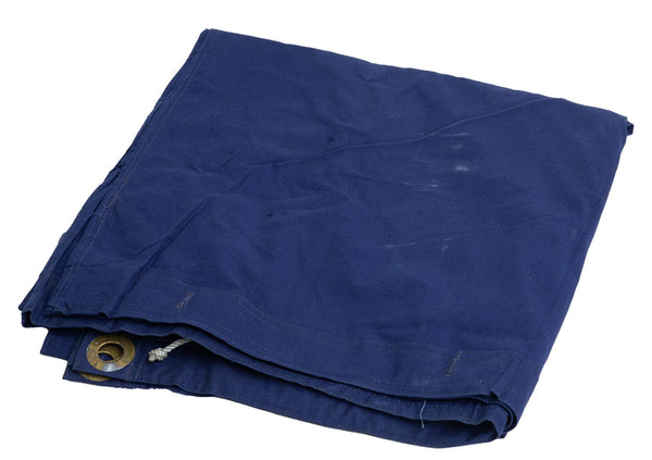 Bâche de tente militaire roumaine originale bleue imperméable 1,80 x 1,80 cm Surplus