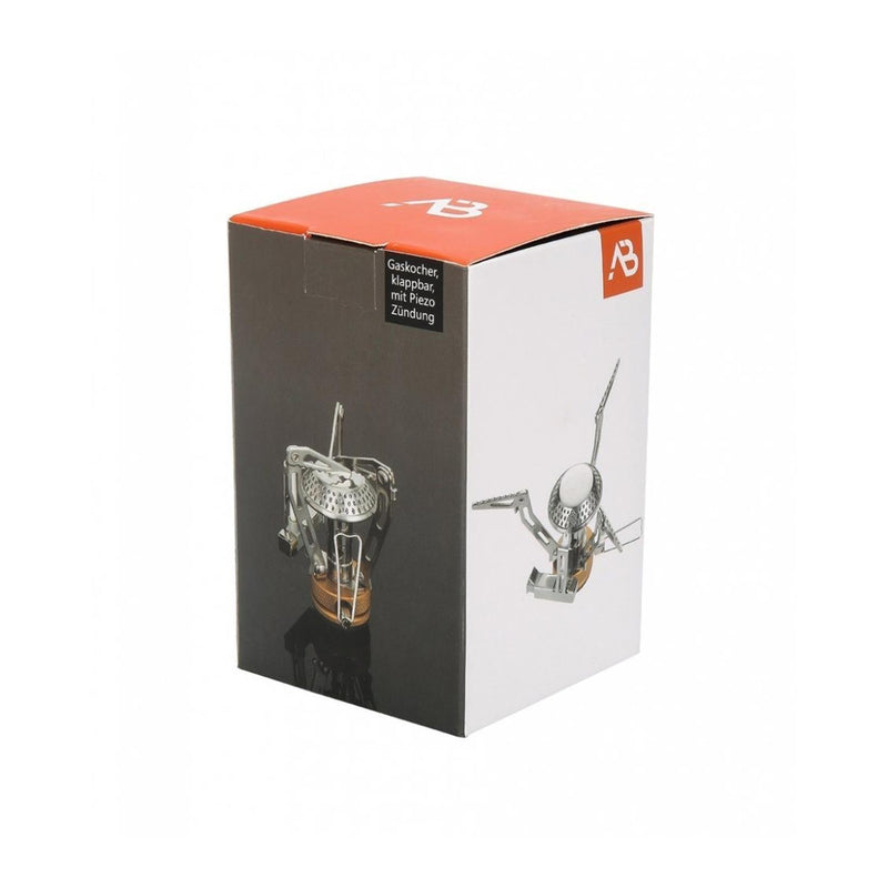 Réchaud à gaz de camping portable A.Blochl pliable à allumage piézoélectrique en titane NEUF