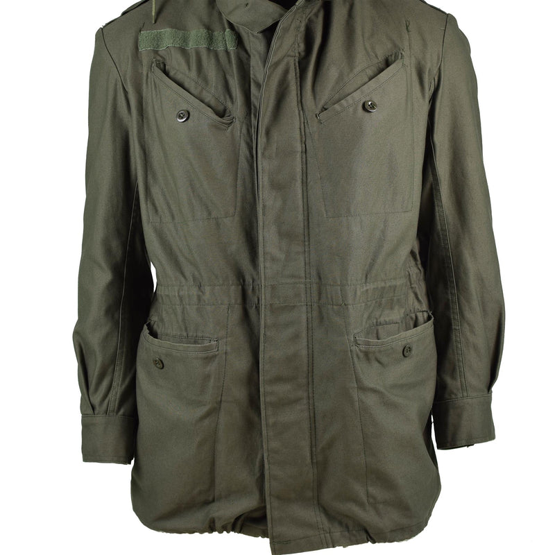 Véritable veste de campagne de l'armée belge M64 parka militaire imperméable en coton Olive NEUF