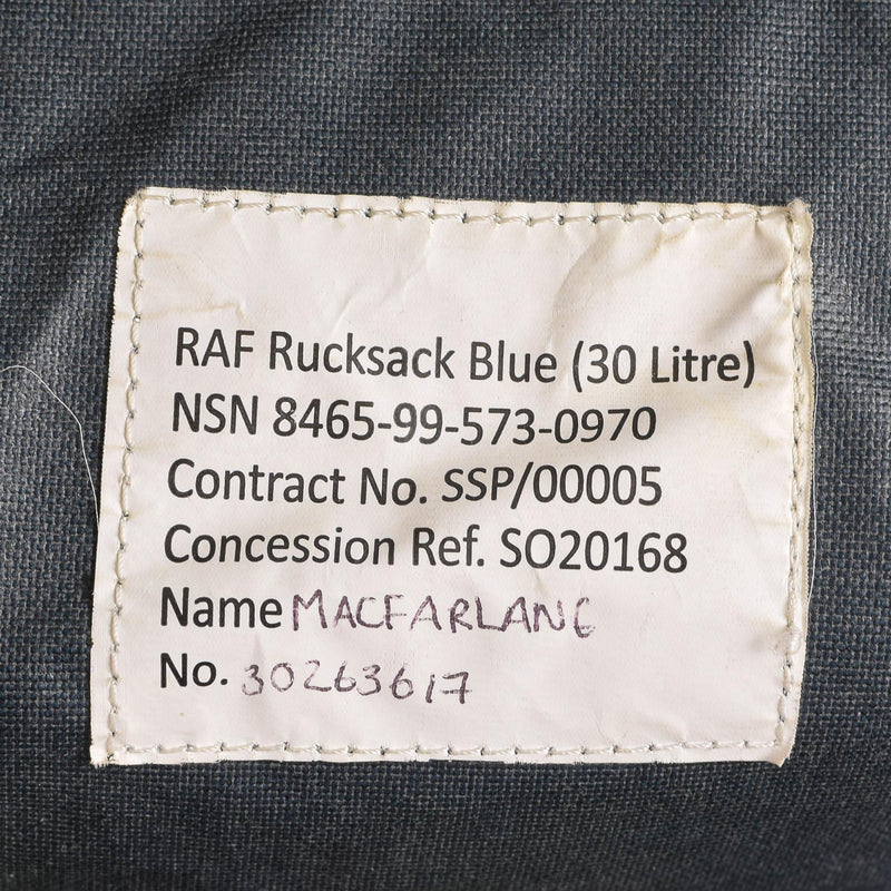 Véritable sac à dos de la Royal Air Force britannique 30 litres, sac à dos de randonnée de camping durable