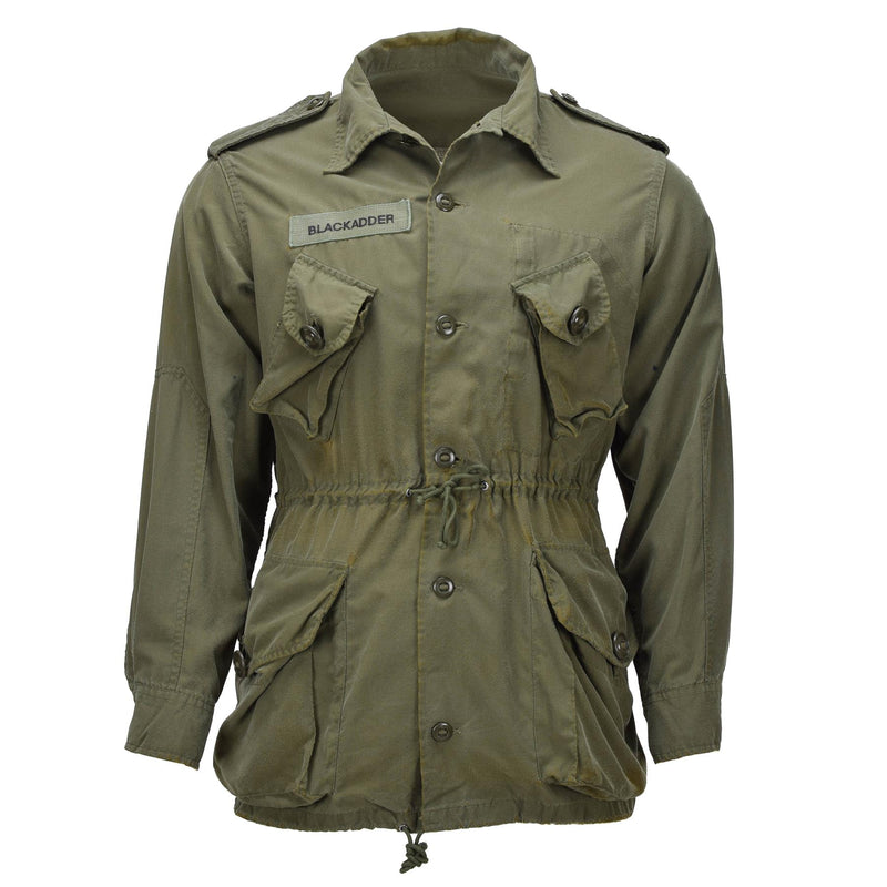 Veste de campagne originale de l'Armée canadienne en coton Surplus militaire Vert olive