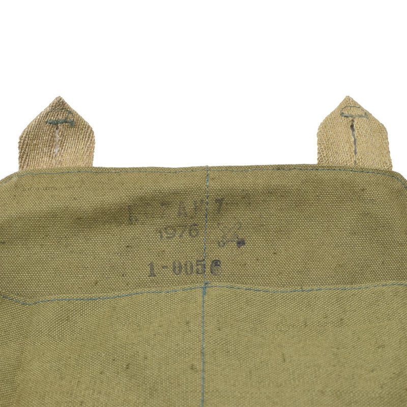 Sac à bandoulière original pour masque à gaz militaire tchèque en toile verte vintage surplus NEUF