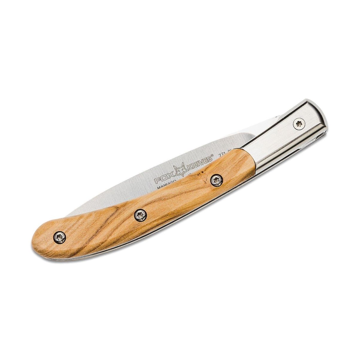 Couteau pliant Fox Knives Brand Italy Elite acier inoxydable N690CO bois d'olivier