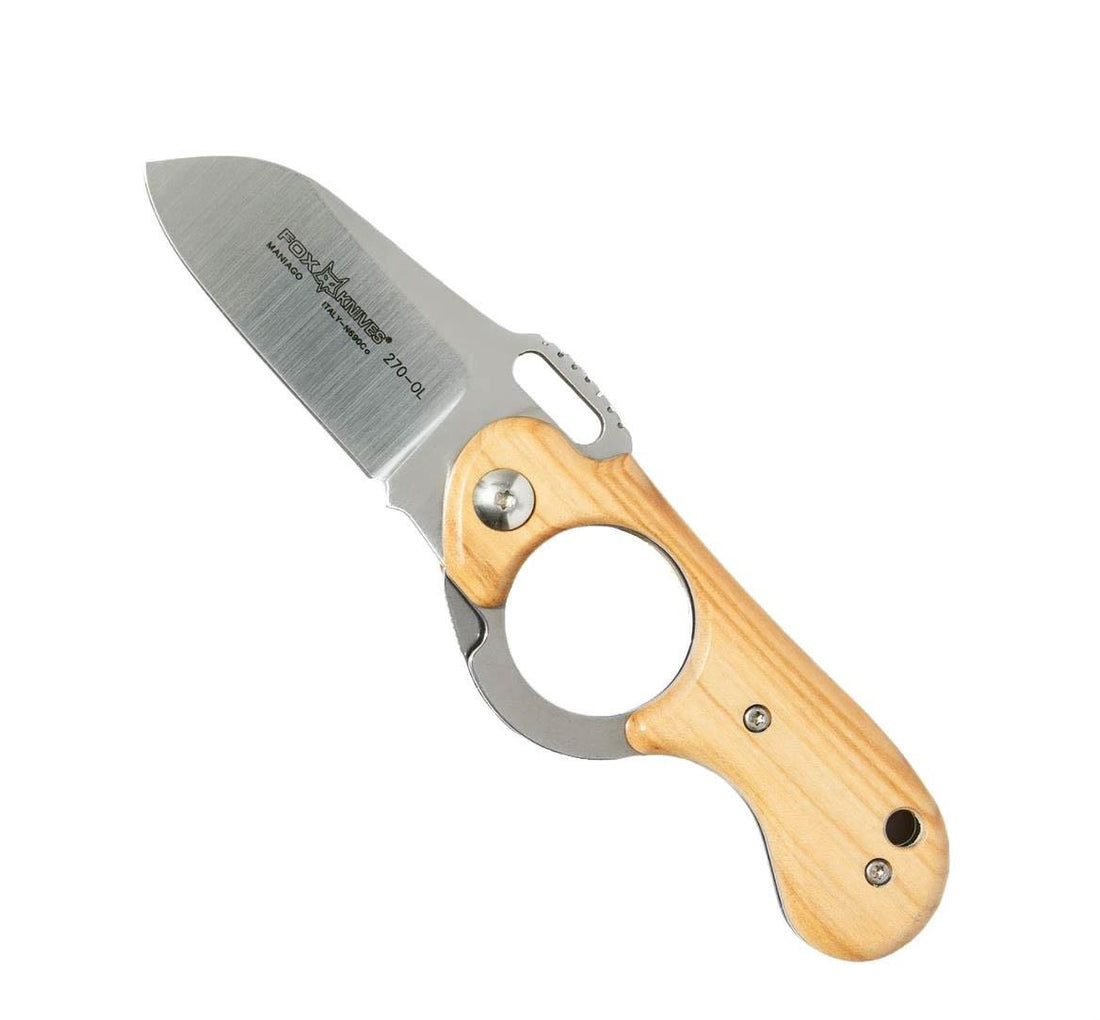 Fox Knives Brand Italy Elite couteau pliant acier inoxydable manche en bois d'olivier