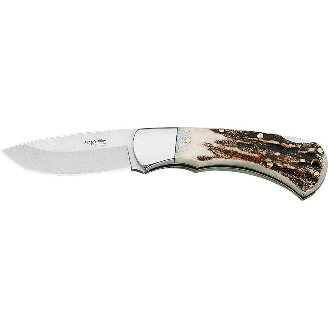 Couteau Fox Knives Brand Italy Silver Line en acier inoxydable, manches en corne de cerf