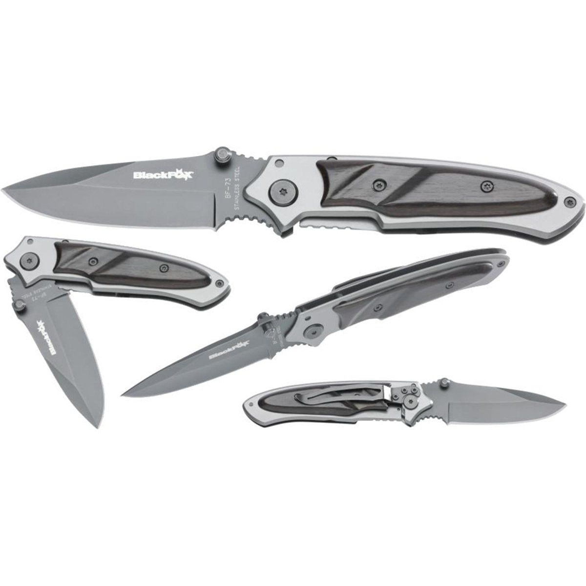 Fox Knives Brand couteau de poche pliant titane enduit 440 inoxydable bois noir