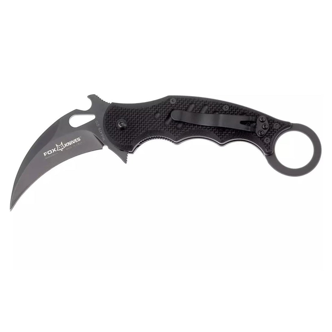Fox Knives Karambit FX-479 mini couteau pliant lame d'hydroglider noire en acier N690C
